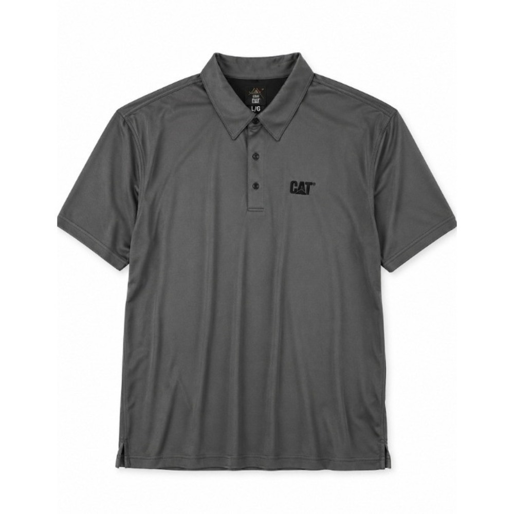 Caterpillar ML75 Polo Shirt Mens Charcoal Grey Performance Workwear Logo 2xl xxl